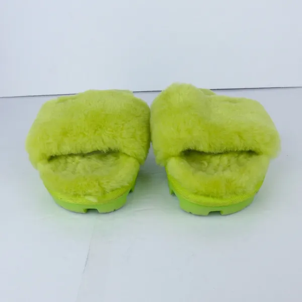 UGG Cozette Slides Womens 8 Electric Lime Sheepskin Fur Slip On Sandals Y2K - Image 6