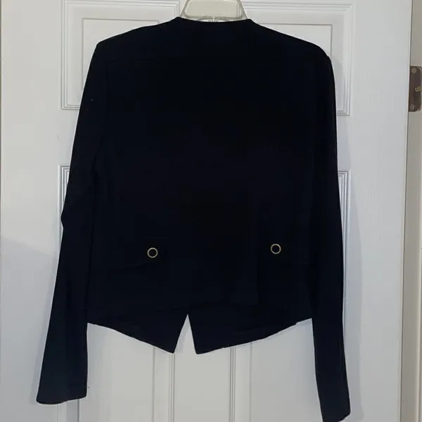 CAbi #615 Black Ponte Knit Moto Jacket - Image 7