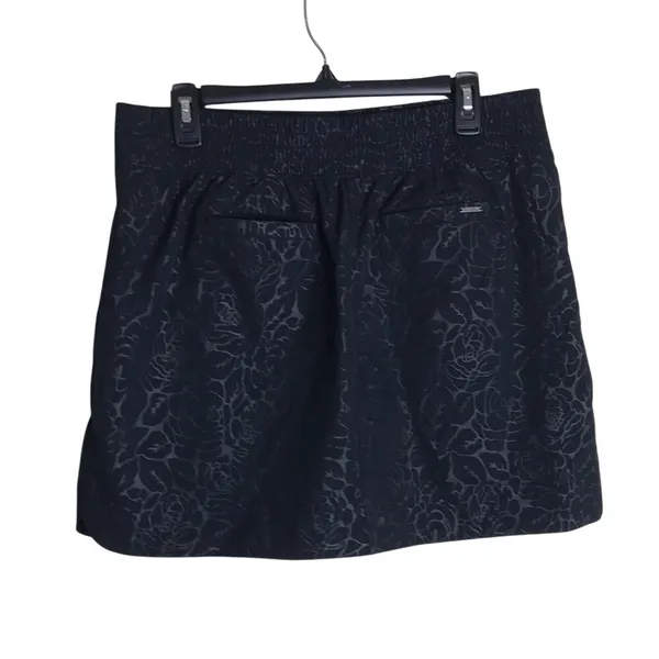 Orvis Womens Lightweight Rose Embossed Skort Shorts‎ Elastic Waist Black Size M - Image 7