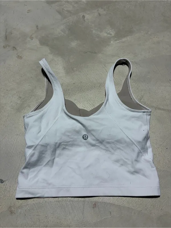 Lululemon White align Cropped Tank Top Bra 2 - Image 7