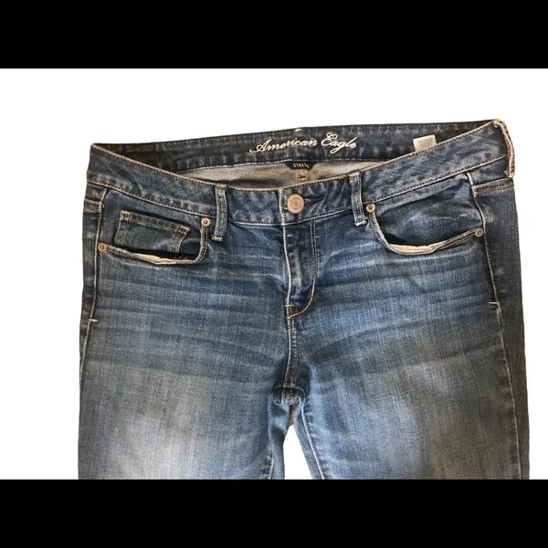 American Eagle Slim Old School Stretch Jean Med Wash Size 12X31 Mid Rise - Image 3