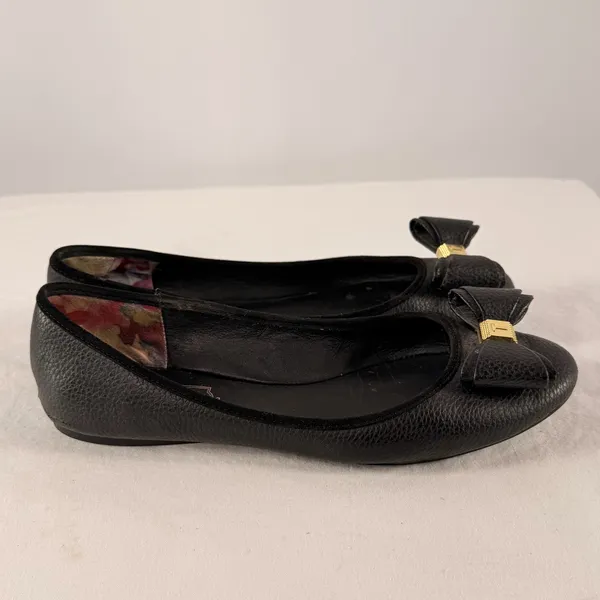 Ted Baker Sually Pebble Leather‎ Bow Ballet Flats in Black Size 6 or 37 - Image 9