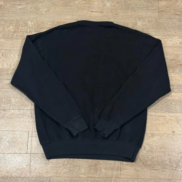 Handmade Nike Embroidered Black Crewneck Pullover Size Medium Heart Details - Image 5