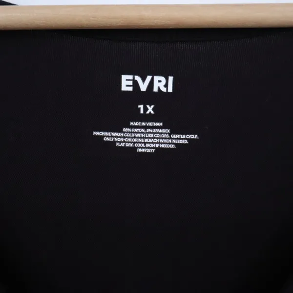 EVRI Dress Womens 1X Mineral Black Wrap Tie Waist Maxi New - Image 2