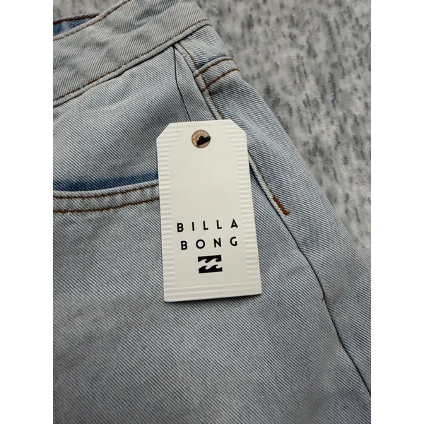 Billabong Riley Denim Shorts Light Wash Blue Raw Hem High‎ Rise Size 25 NWT - Image 2