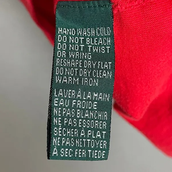 Vintage Lauren Ralph Lauren T-Shirt Red FLAWS Short Sleeve Crest Logo Women‎ Lrg - Image 8