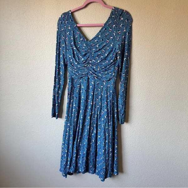 Boden Blue Surplus Print Georgia Mini Dress Womens 10 Casual Comfort Summer - Image 12