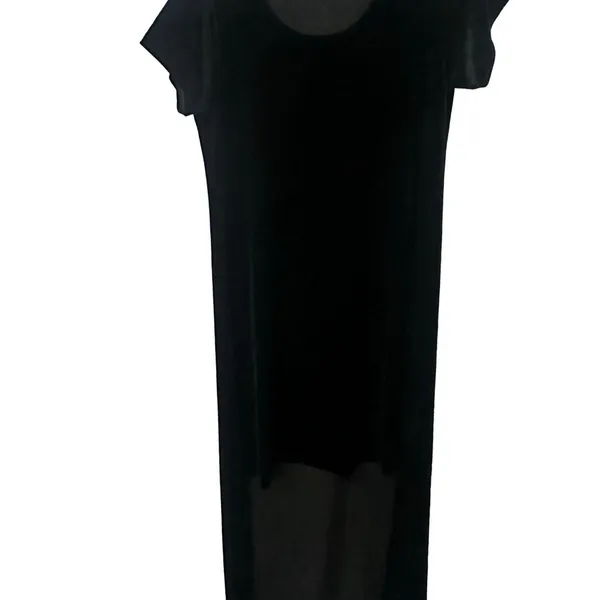 VTG Black Velvet Cassini Dress Lrg Whimsigoth Fairy Grunge Goth Emo Y2K READ‎ - Image 2