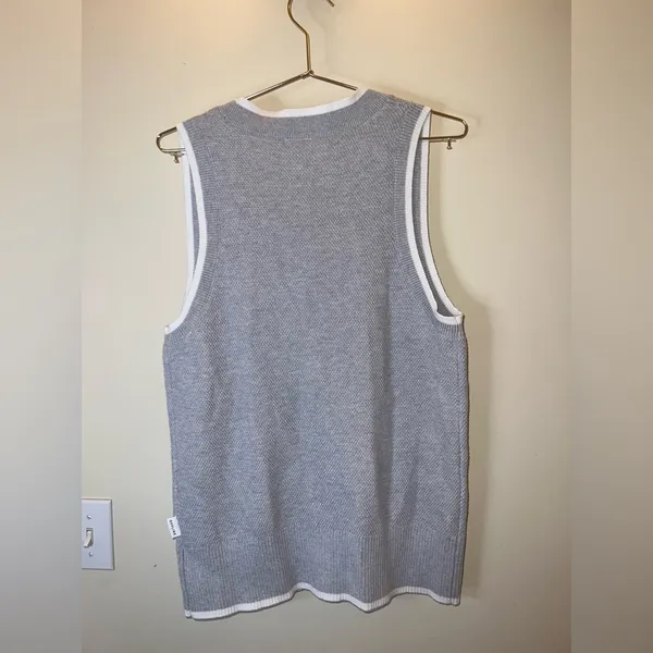 Aerie Offline Gray Knit Sweater Vest‎ Button Front Small | NWT - Image 3