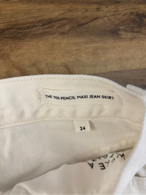 Aritzia Denim Forum The '90s Pencil Maxi Denim Skirt White Women’s - Image 7
