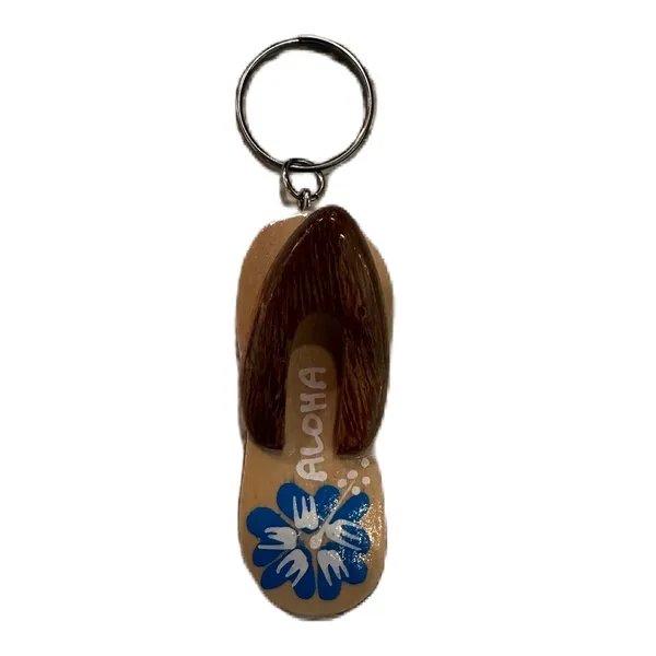 Hawaiian Aloha Flip Flop Key Chain Charm‎ Brown - Image 5