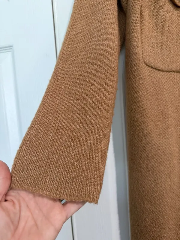 By Design Longline Open Cardigan Sweater Coat Camel Brown Size Medium - Image 4