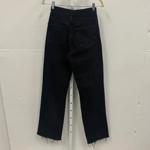 Zara Women's High Rise Straight Leg Distressed Jeans‎ Raw Hem Sz 4 6688/027/800 - Image 7
