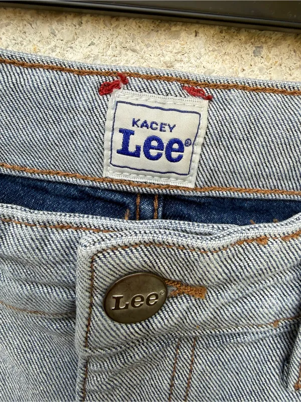 Lee Two-Tone High-Rise Flare Jeans — Light Blue & Dark Blue - Image 7