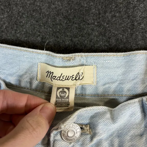 Madewell The Perfect Vintage Straight Jeans Light Wash Distressed Size 33 - Image 3