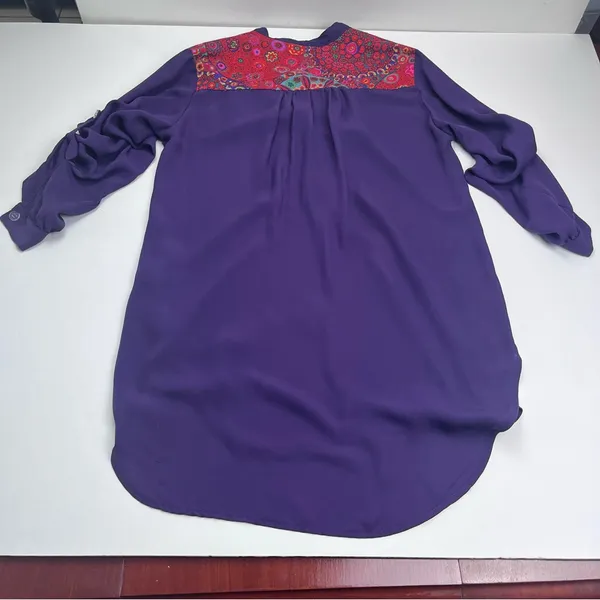 Anthropologie Sincerely Mary Womens SZ Medium Purple Long‎ Sleeve Tunic Top Boho - Image 6