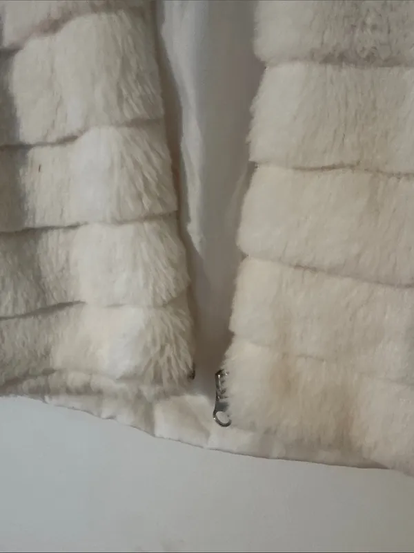 Katydid Cream Faux Fur Open-Front Jacket - Image 4