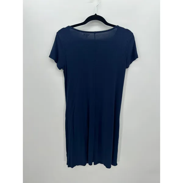 Garnet Hill Womens Blue T-Shirt‎ Dress Pockets Size XS Stretch Modest Comfort - Image 2