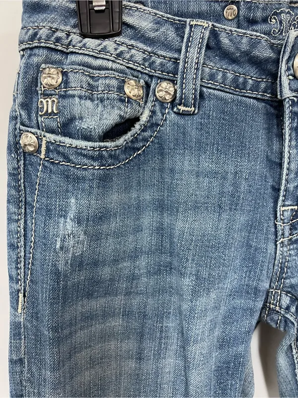 Miss Me bootcut Star-Embellished Jeans Designer Americana 4th of July size 28 - Image 13