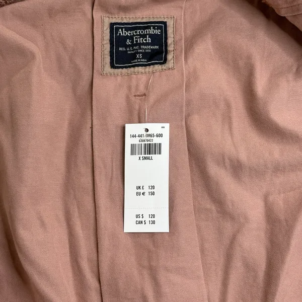 Abercrombie & Fitch Utility Jacket Womens XS Pink Military Cargo Cotton NWT - Image 8