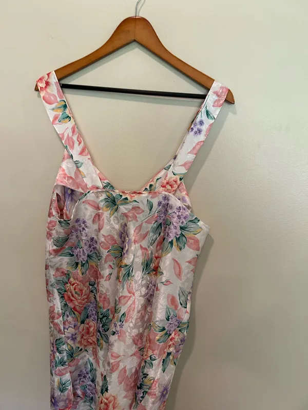 Vintage floral slip nightgown Pink Size XL - Image 8
