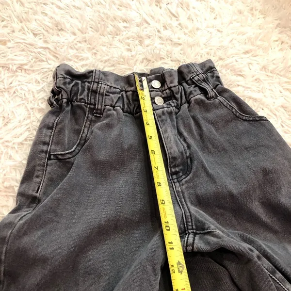 Pacsun Paperbag Straight Leg Mom‎ jeans dark black wash size 23 - Image 10