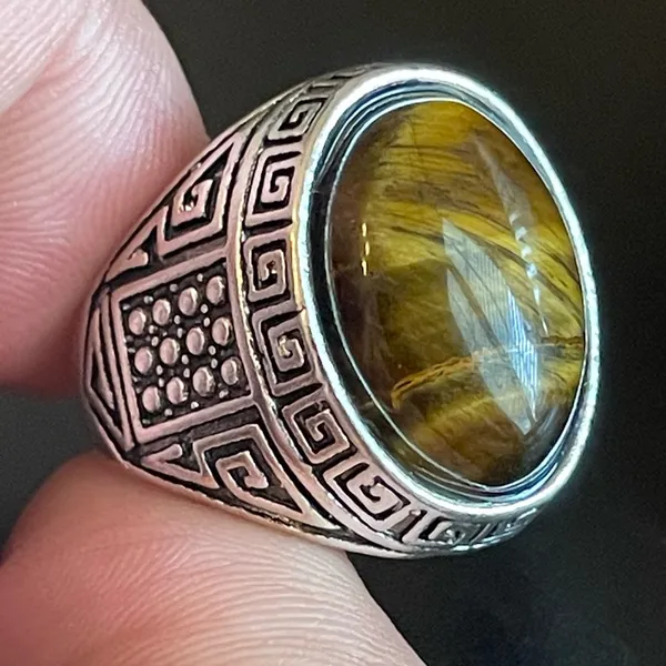 Tiger eye stone S925 silver ring size 8.75 - Image 6