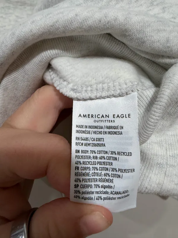 American Eagle Oversized Crewneck Sweatshirt Gray Size XXL - Image 8