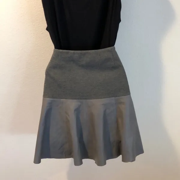 HINGE Leather Panel Peplum SKIRT GREY SIZE XS $198 VERY CHIC NORDSTROM - Image 10