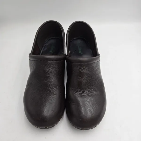 L.L.Bean Leather Clogs Dark Brown Slip On Mule Comfort Shoes Womens 6M Nurse - Image 6