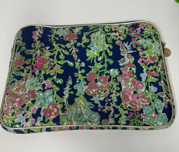 Lilly Pulitzer Ipad Notebook Tablet Neoprene Case Padded 13X9.5" Blue Floral Zip - Image 5