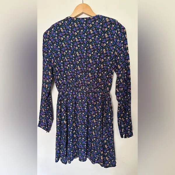 Zara Mini‎ Dress | Boho Floral Print | Women’s XS | Shoulder Pads | Long Sleeve - Image 10