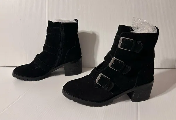 Crown Vintage ASISA winter black suede block heel boots women size 10 - Image 2