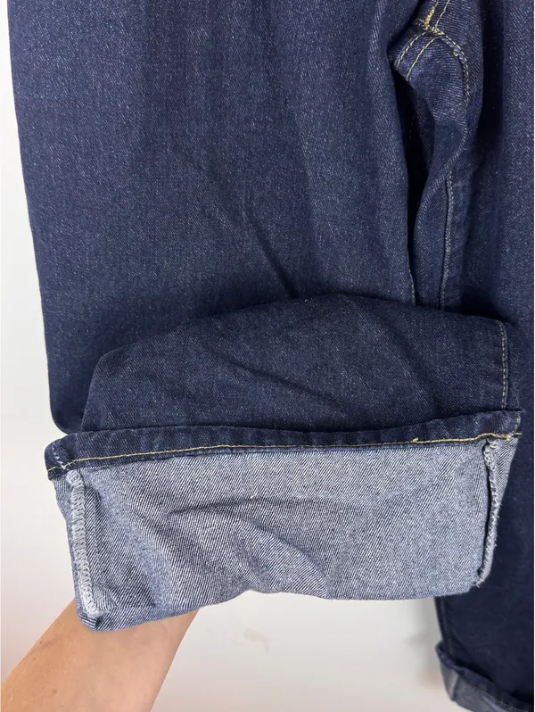 Edikted Dark Wash Cuffed Baggy Wide Leg Jeans Y2K Denim Size XS - Image 8