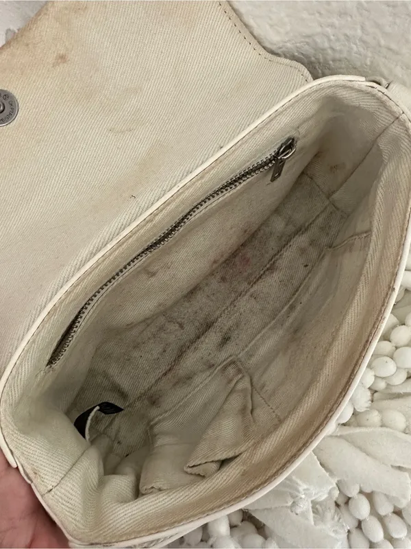 BRANDY MELVILLE Buckle Shoulder Bag in White Silver Small - Image 9