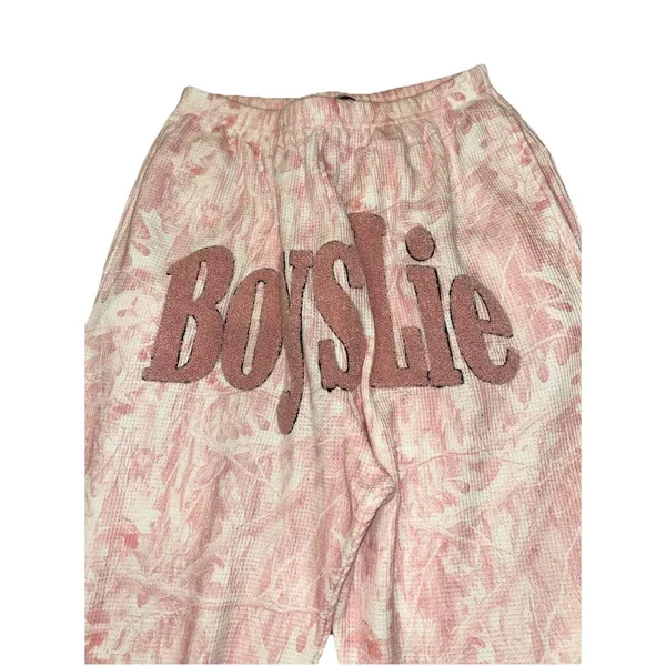 Boys Lie Pink Camo Manhunt Racer Hoodie And Kimmy Joggers Oversized XS/S Viral - Image 9