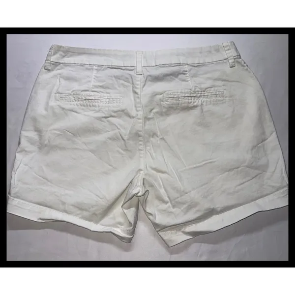 Old‎ Navy Everyday Short Womens 6 White Cotton Blend Chino Casual Summer - Image 8