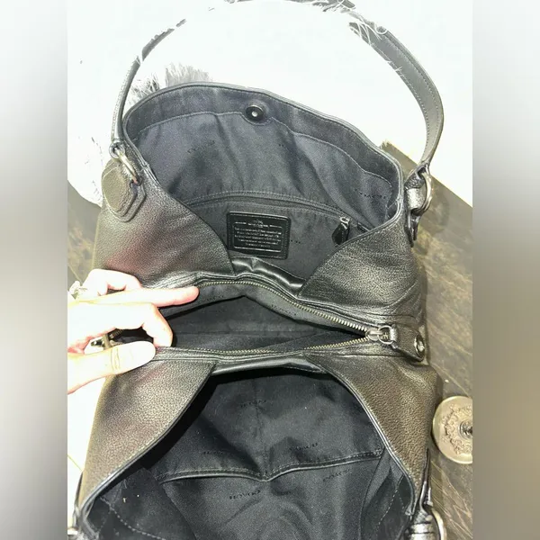 Coach Edie Shoulder Bag 28 Metallic Pebble Leather - Image 8