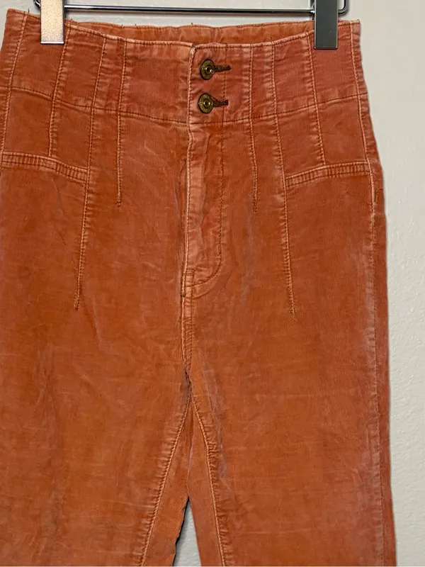 We The Free Jayde Cord Flare in Cognac FREE PEOPLE high rise flare 26 70s fall - Image 5