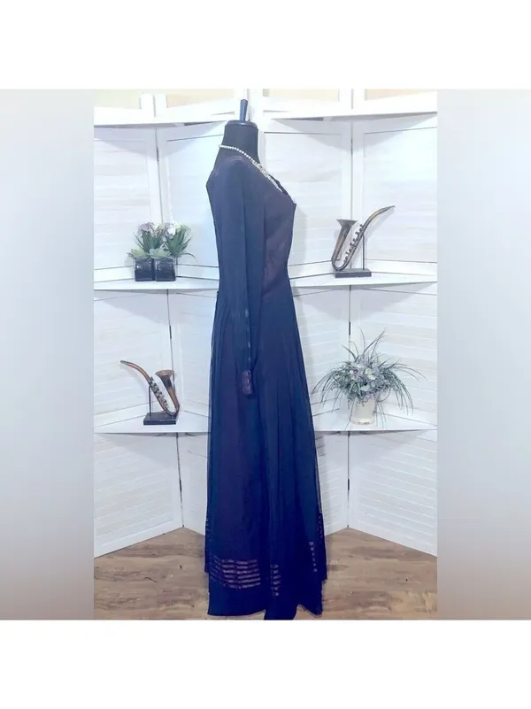 Vintage Lace Maxi Dress Purple whimsigoth dark fairy Ren Fair Victorian Glam M - Image 7
