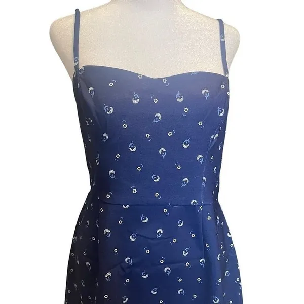 French Connection Mini Dress Womens Size 8 Blue New Floral Fit and Flare 71SWH - Image 7