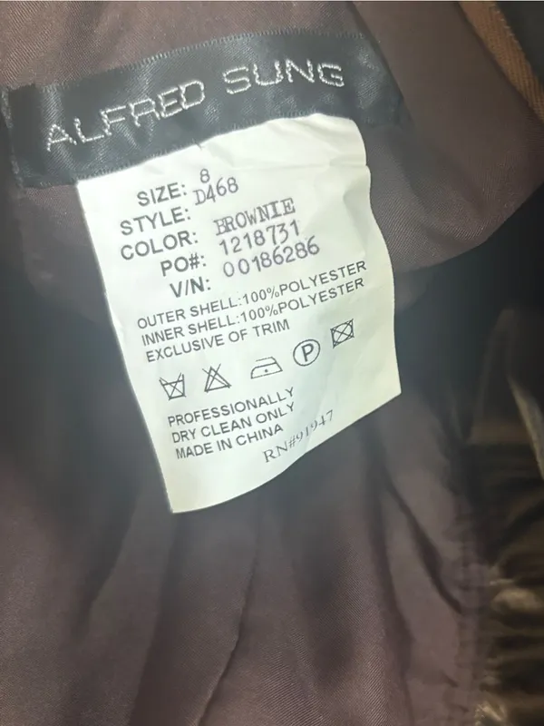 Alfred sung brown ruffle halter dress size 8 - Image 6