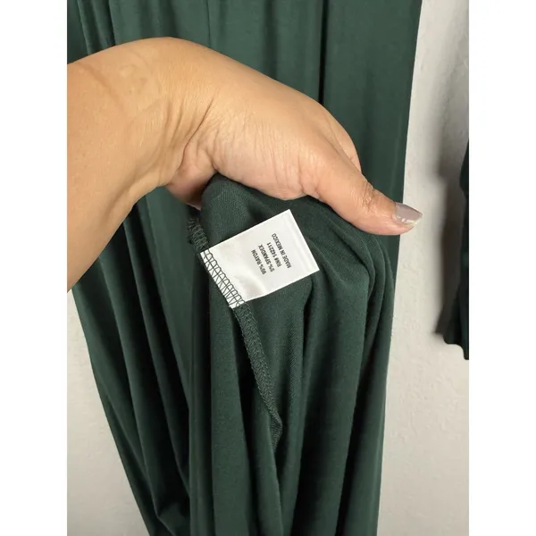 24seven Comfort Apparel Bishop Sleeves‎ Maxi Dress Women's Large Green Stretch - Image 10