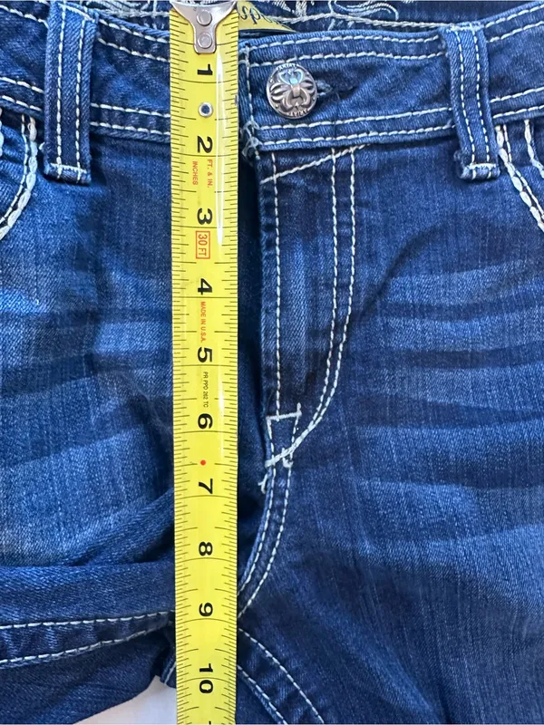Ariat Dark Blue Bootcut Jeans with Contrast Stitching - Image 7