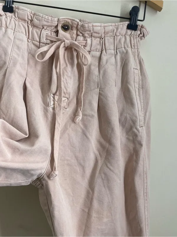 Free People Margate Pleated Paperbag Trousers Misty Rose size XS - Image 7