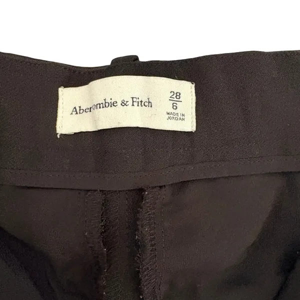 Abercrombie & Fitch Sloane Tailored Wide Leg Pants Black Pleated High‎ Rise 28/6 - Image 6