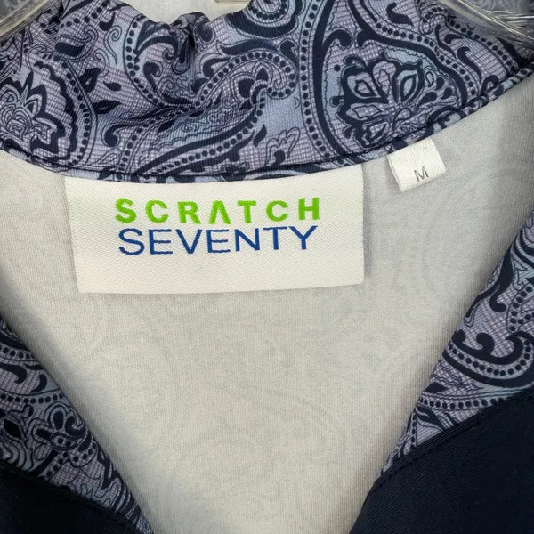 Scratch Seventy Sleeveless Collared Golf Tennis Polo Dress Blue Paisley Size M - Image 8