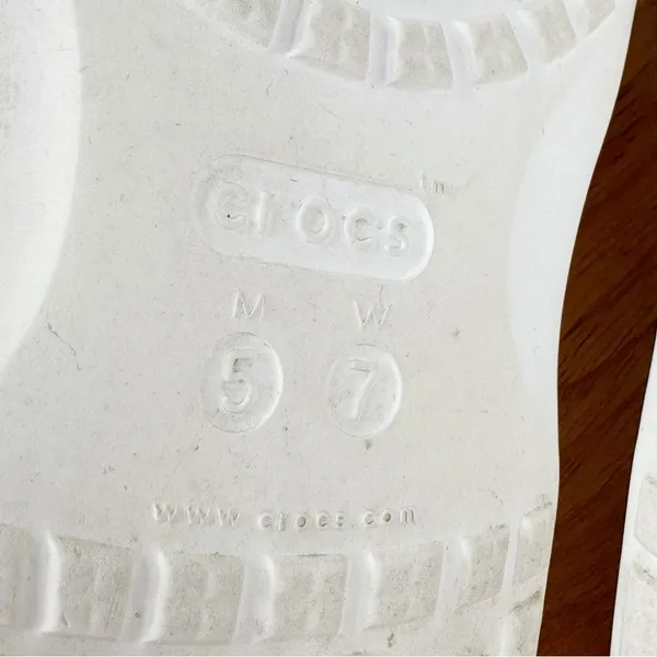 Crocs Classic Perforated Slide Sandals White 5‎ Mens 7 Womens - Image 8