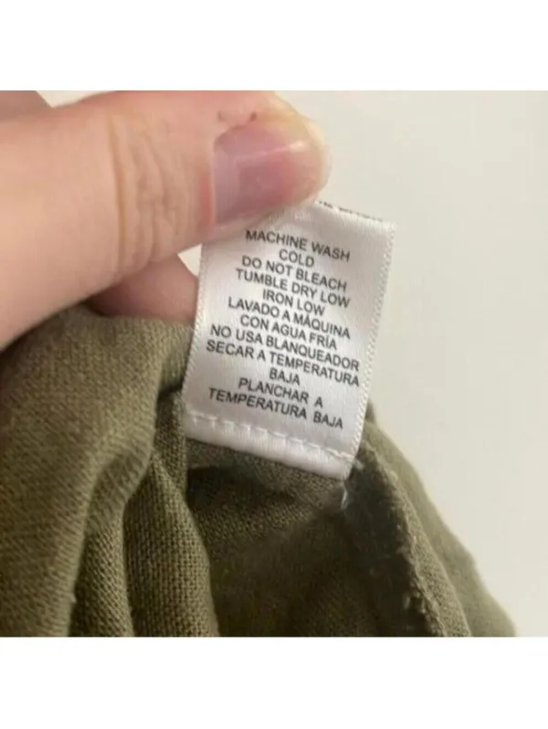Love Tree Green Square Neck Linen Blend Midi Dress Cap Sleeve - Image 9