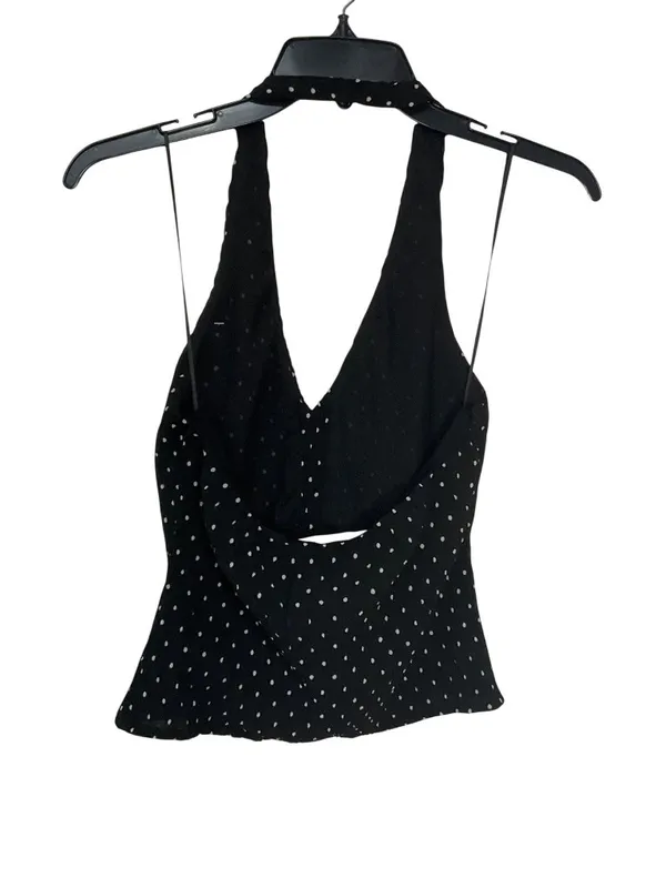 LIONESS Brat Halter Top in Onyx Polka XSmall New Womens Sleeveless Tank - Image 6